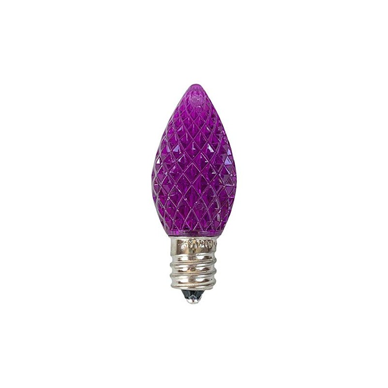 EZLS C7 Faceted Purple LED Bulb - C7 Purple Faceted