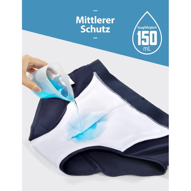 Carer Men's Cotton Incontinence Briefs with 150 ml Absorbency (Pack