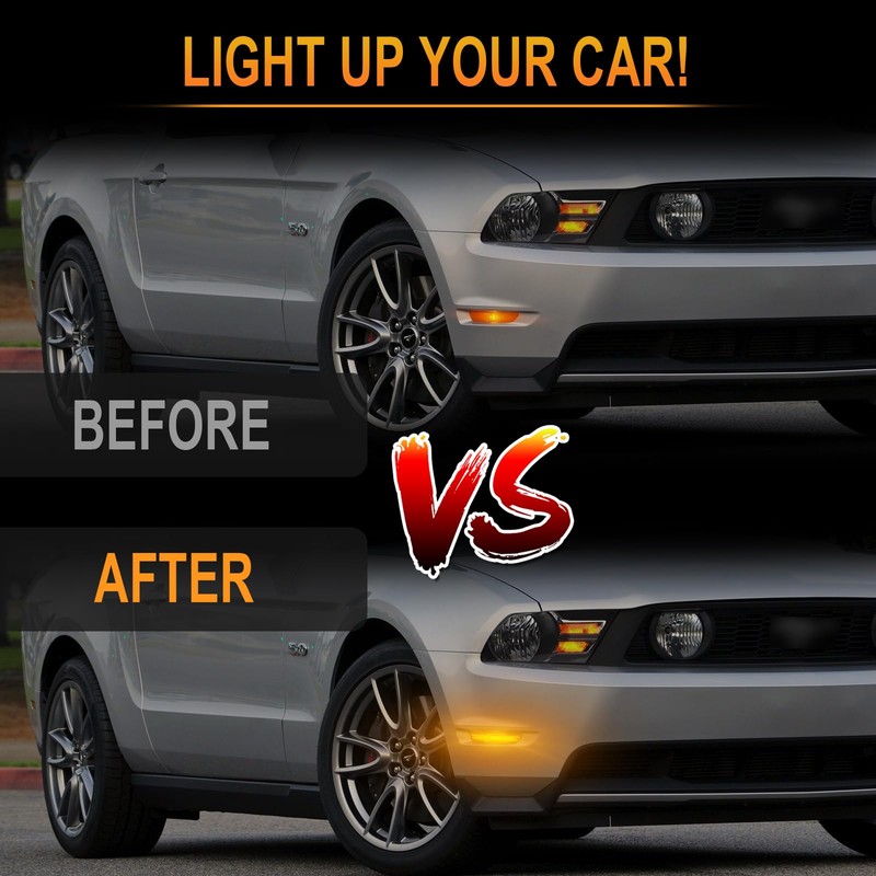 StylinPro Front Amber LED Side Marker Lights Compatible with Ford