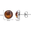 Honey Amber Sterling Silver Round Stud Earrings