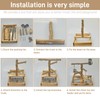 LIMIO Natural Wood Bird Toys Playground, Bird Cage Accessories, Bird
