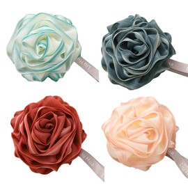 Loofah Sponge Shower Bath Sponge Shower Body Wash Sponge Exfoliating Body Scrub 75g Mesh Pouf Bath Scrunchies for Women and Girls (2Pcs Red+Green)