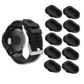 [bellpear] Garmin Compatible Dustproof Plug, Waterproof, Splashproof, Protection, Charging, Terminal Cover, Cap, Black, Colorful, 10 Each Watch Watch Approach Forerunner Fenix (Black)