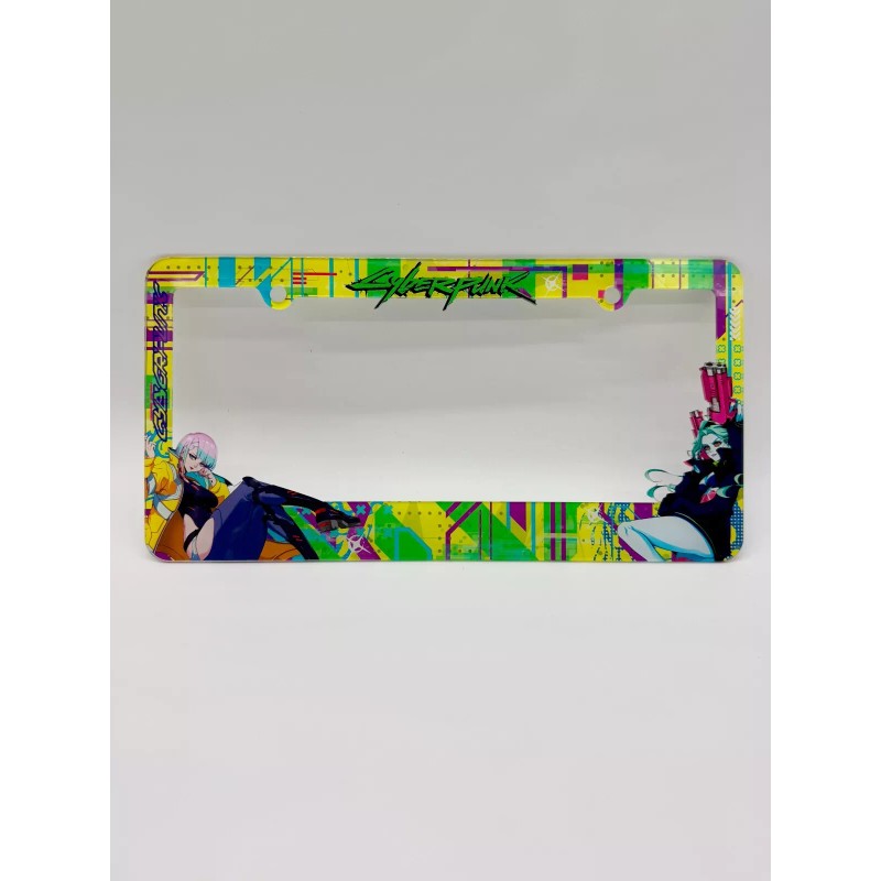 Cyberpunk Edgerunners License Plate Frame with Rebecca and Lucy (Acrylic)