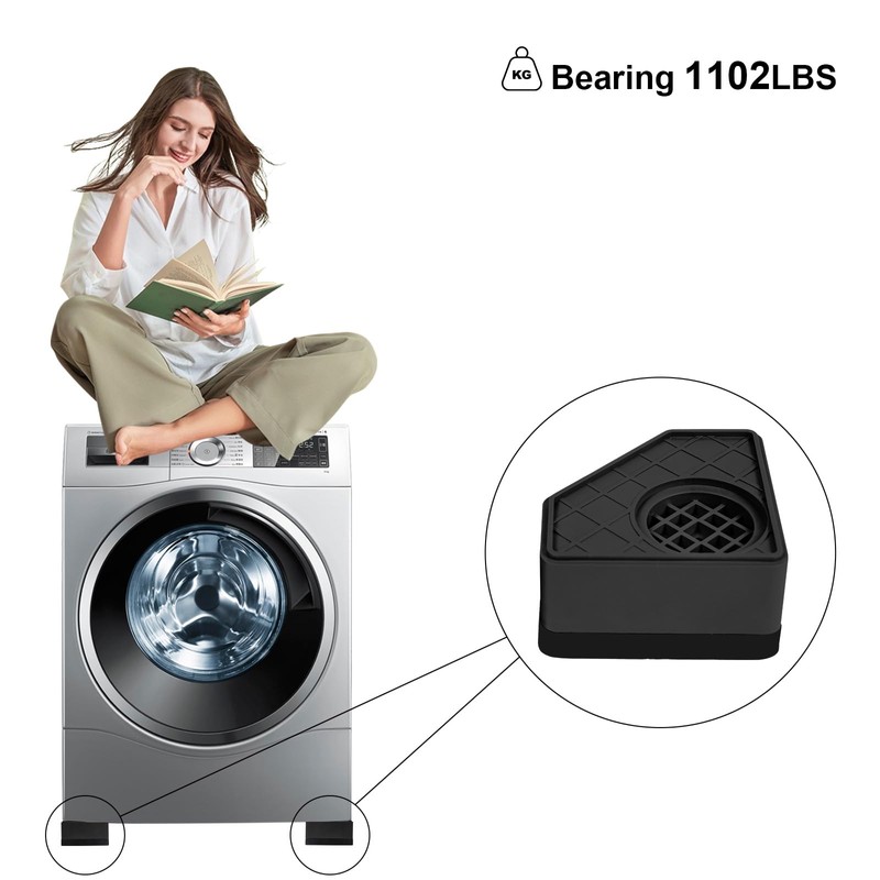 4Pcs Anti Vibration Pads for Washing Machine, Stops Washer Dryer