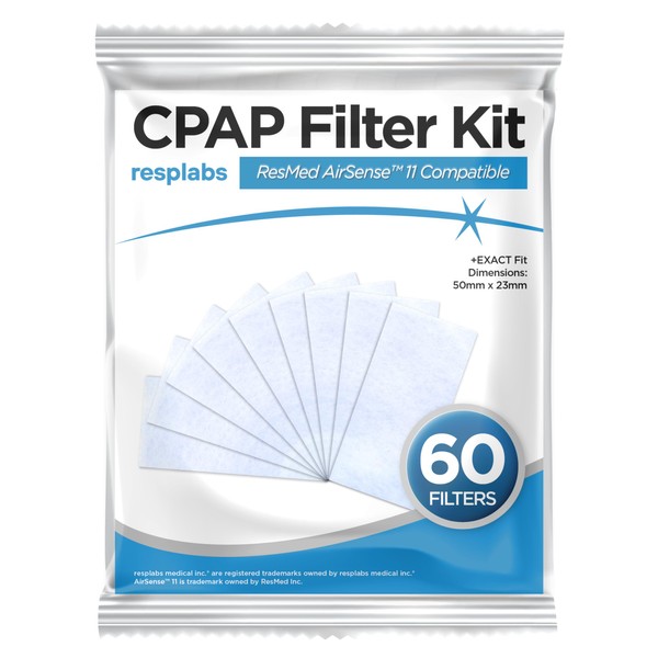 resplabs CPAP Filters - Compatible con la máquina ResMed AirSense 11 - Paquete de 60 filtros