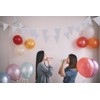 ADQUATOR 20m 52pcs Silver Pennant Bunting,Polyester Fabric Reusable Triangle Flags