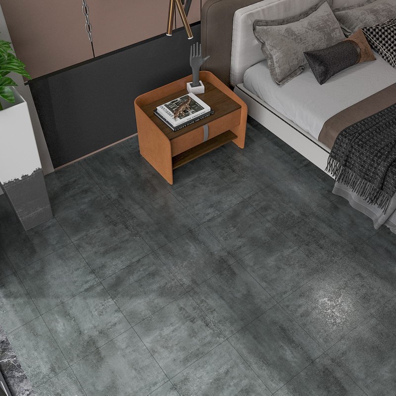 VEELIKE 4 Pack Grey Concrete Peel and Stick 12''x12'' Vinyl