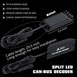 Alla Lighting 9008 H13 CANBUS Decoders for Anti Flicker LED Fog Lights Bulbs Resistor Adapter Harness Kits/Fix Error Free Codes