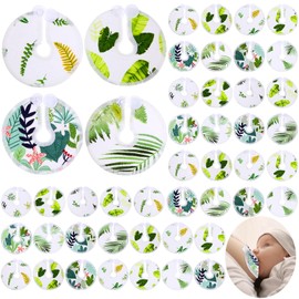 Threlaco 48 Pcs Gtube Button Covers Feeding Tube Pads Holder Abdominal Reusable Accessories Peg Tube Soft Absorbent Breast Feeding Pads Breastfeeding Support Nursing Care Stay Dry(Green Leaf)