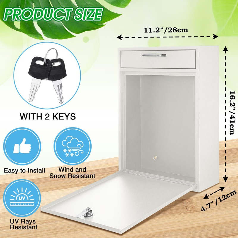 Yaocom Locking Mailbox with Key for Outdoor 16.2 x 11.2