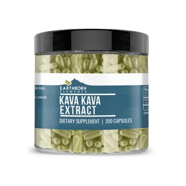 Earthborn Elements Kava Kava Extract, 200 Capsules, Pure & Undiluted, No Additives