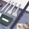 Bestgle Leather Sitching Punch Set, 1/2/4/6 Prong 4mm White Steel