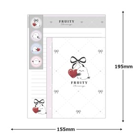 Cracks 132605 Letter Set, Kawaii Seal, Fruity Shimaenaga