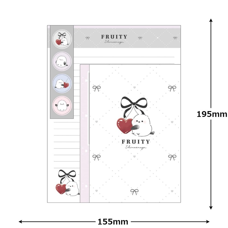 Cracks 132605 Letter Set, Kawaii Seal, Fruity Shimaenaga