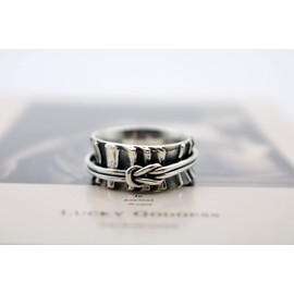 Energy Stone CONNECTED KNOT Meditation Spinning Ring in Sterling Silver (EU83), 60 (19.1), Metal, No Gemstone