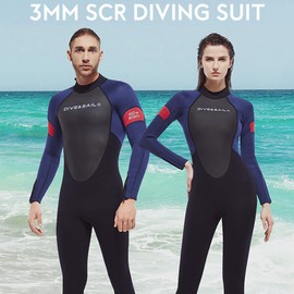 Full Body Wetsuits 3MM for Men and Women Long Sleeve Thickened Warmth for Scuba Diving Surfing Freediving and Winter Swimming Enthusiasts Diving Suit