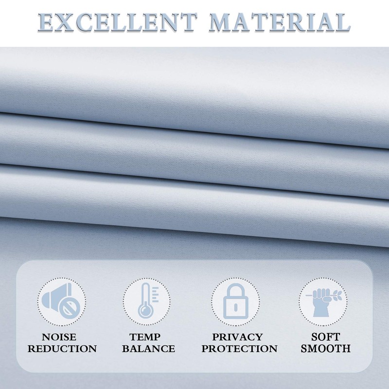 DONREN Light Blue Cerulean Window Curtain Valances for Kitchen -