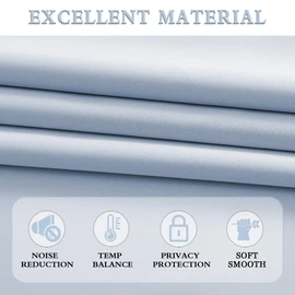 DONREN Light Blue Cerulean Window Curtain Valances for Kitchen - Room Darkening Valances for Window with Rod Pocket (72 by 18 Inch,2 Panels,Sky Blue)