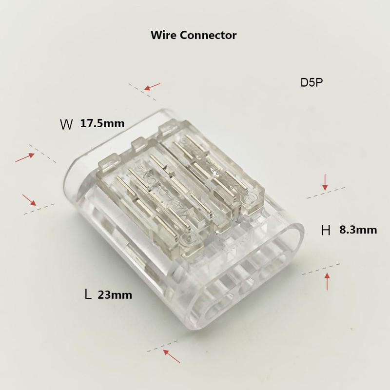 Masterwon Wire Connectors Quick Connect Terminal Block - 5-Pin Electrical