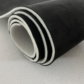 Halero 96“ × 60“ Black Car Suede Headliner Fabric with Foam Backing Material 1/9" 3mm Automotive Upholstery Liner for DIY Home Car Roof Trim Interior Replacement