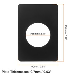 uxcell 1 Set 130x90mm / 5.12"x3.54" Door Knob Reinforcement Plate, Stainless Steel Door Hole Cover Lock Repair Plate for Door Knob Fixing Backing, Black