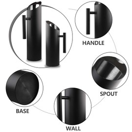 Stainless Steel Water Pitcher Carafe 53oz Polished Metal Pitcher Iced Coffee Pitcher Water Filter Pitcher for Cold Drinking by GWENBHMTOOL