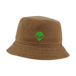 woxingwosu Womens Bucket Hats Alien 2 Embroidered Cotton Bucket Hat Unisex Outdoor Fisherman Hat for Men (7 3/8,Khaki)