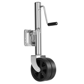 FAHKNS Trailer Jack with 8" Double Wheel, 2000 lbs Boat Swivel Jack Dual Wheels, Heavy Duty 12" Lift RV Bolt On Tongue Jacks for Boat Camper (Silver)