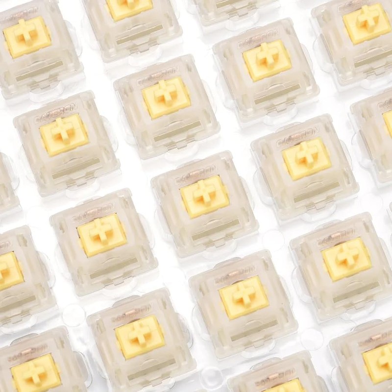 GATERON Cap Milky Yellow Keyboard Switches, RGB LED Linear Pre