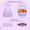 3PCS Rainbow Backpack Set, Purple School Bag with Lunch Box