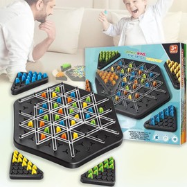 POPOYU Chain Triangle Chess Game,Funny Chain Triggles Board Game,Interactive Peg Game Triangle Chess Board Game,Brain Teaser Strategy Game Toy for Kids Boys Christmas Birthday Gifts Family Party Game