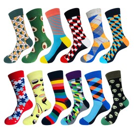 Mens Dress Socks,EmaoFun Funny Fancy Colorful Casual Pattern Crew Socks(Grazing Bucket)