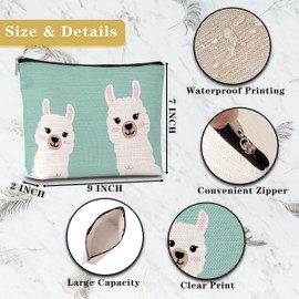 GREOXG Alpaca Llama Makeup Bag, Small Travel Cosmetic Bag with Zipper, Cute Makeup Pouch Gift Ideas for Women Teen Girls Friends Mom Sisters Teacher Birthday Christmas Wedding Graduation-E25