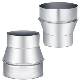 Hicarer 2 Pcs Duct Reducer 5 to 4 Inch Round Ducting Connector Duct Adapter Air Ducting Reducer Increaser Air Reducer Galvanized Steel Air Adapter for Bathroom Kitchen Inline Ventilation