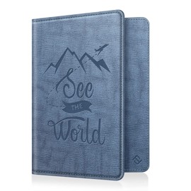 Fintie Passport Vaccination Certificate Protective Cover - Premium Faux Leather Passport Holder Travel Organiser with RFID Blocking for Credit Cards, ID, Travel Documents for Men and Women, X-vintage