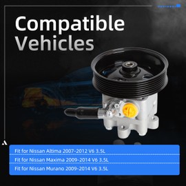 21-5485 Power Steering Pump with Pulley & Bracket Fit for Nissan Altima 2007-2012, Fit for Maxima 2009-2014, Fit for Murano 2009-2014 V6 3.5L Gas Engine Only, Replace # 49110-1AA0A 49110-9N00A 965485