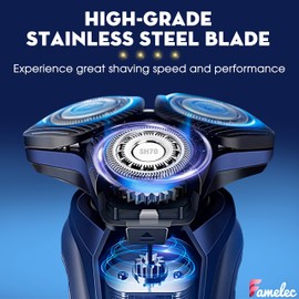 FAMELEC Shaver Head for Ph*l**s Norelco 7000 Replacement Heads, Blades Fit for Ph*l**s Norelco Electric Razor for Men, SH70/71 Compatible with Norelco Series 7000 Replacement Heads, 9 Pack