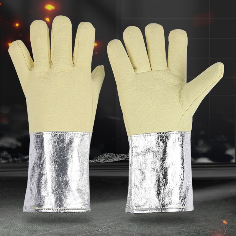 1 Pair Aluminum Foil Gloves High Temp Resistance Heat Insulation