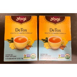 Herbal Helpers 2 Boxes  YOGI Herbal Helpers DETOX Boost 16 Tea Bags 100% Natural,