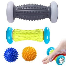 GIOD Foot Roller, Foot Massage Roller, 4 Piece Massage Ball Kit, Physiotherapy Ball Massager,Foot Massager For Plantar Fasciitis Relief - 2 Foot Massage Rollers & 2 Foot Massage Balls, Home Gym