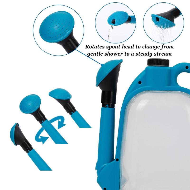 4L Foldable Clear Plastic Watering Can with Rotating Nozzle Long