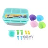 16PCS Set Bento Box Reusable 1300ml 4 Compartment Adult Lunch