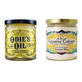 Odie's Oil & Titanium White Creative Colour Pigment (9 oz) 2 in 1 - Universal Finish and Stain Kit - Protect, Colour, Beautify