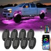 8 Pods Alloy RGB LED Rock Lights for Jeeps Trucks