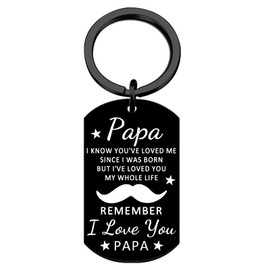 Ikacvb Papa Gifts For Dad Grandpa Fathers Day Gift Best Dad Birthday Gift I Love You Papa Keychain Cool Christmas Stuff Grandpa Gifts From Grandson Granddaughter