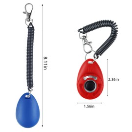 yuntop 4 Pieces Pet Training Clicker with Wrist Strap and Dog Training Treat Pouch Pet Training Clicker for Training Puppy Cats Birds Dog Clicker Training Kit Behavioral (White, Red, Orange, Blue)