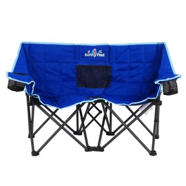 SUNNYFEEL Kids Folding Double Camping Chair, Portable Kids Camping Chairs Duo 2 Seat Chair, Padded Foldable Lawn Chairs with Cup Holder for Beach/Outdoor/Travel/Picnic, Foldable Camp Chairs 2 Person