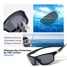 2 Pack Polarized Sports Sunglasses for Men Women, TR90 Wrap Around Design Sun Glasses UV400 Protection Outdoor Driving Cycling Fishing Black and Brown