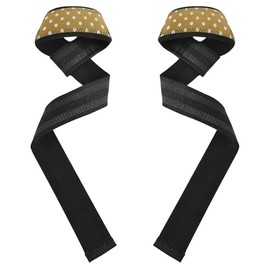 Correas de muñeca con diseño de lunares dorados de 26 pulgadas, antideslizantes, para levantamiento de pesas, culturismo, entrenamiento de fuerza, articulos de gimnasio